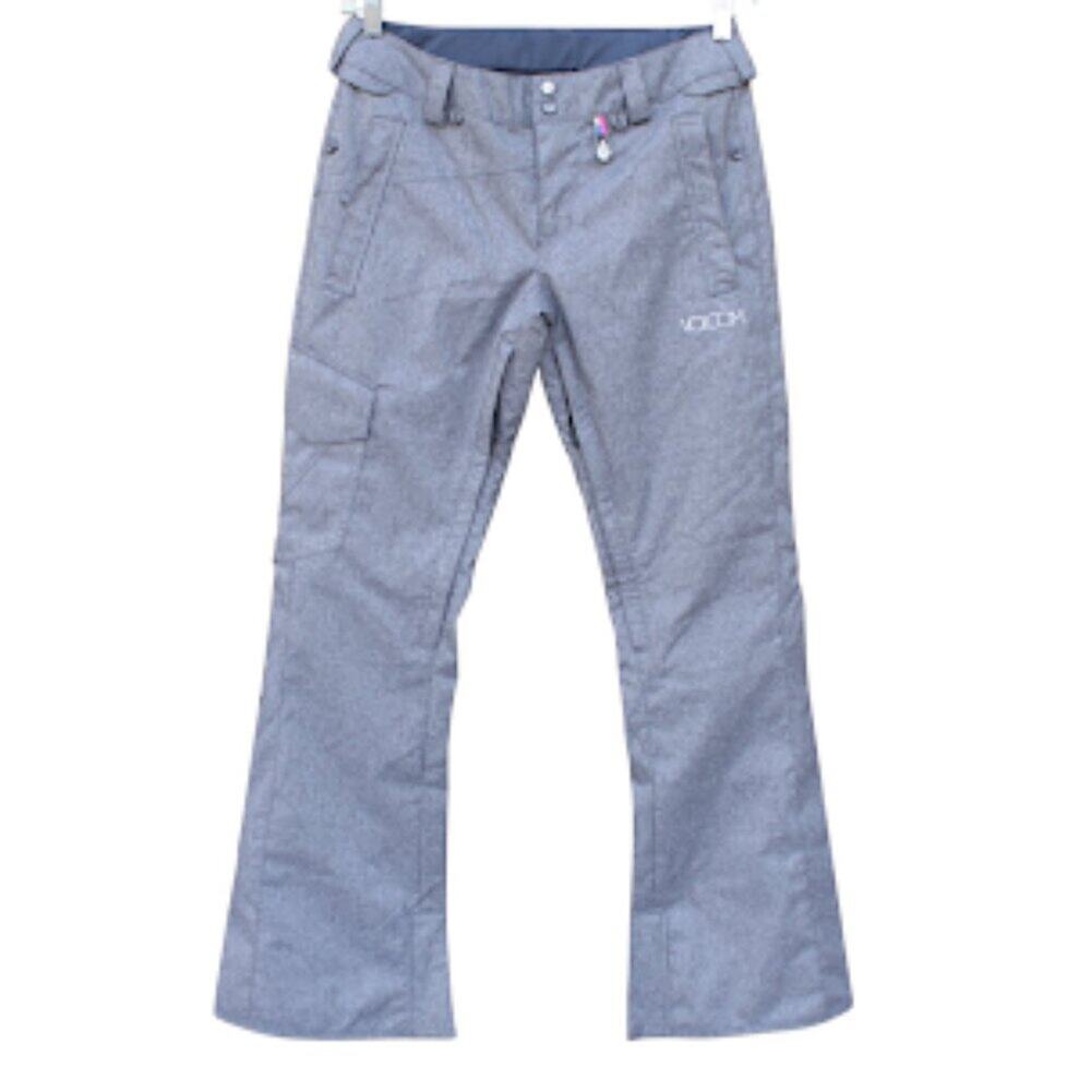 VOLCOM | Womens Grey Snowboard Ski Pants 'Zoomer' Waterproof Cargo Low Rise SP